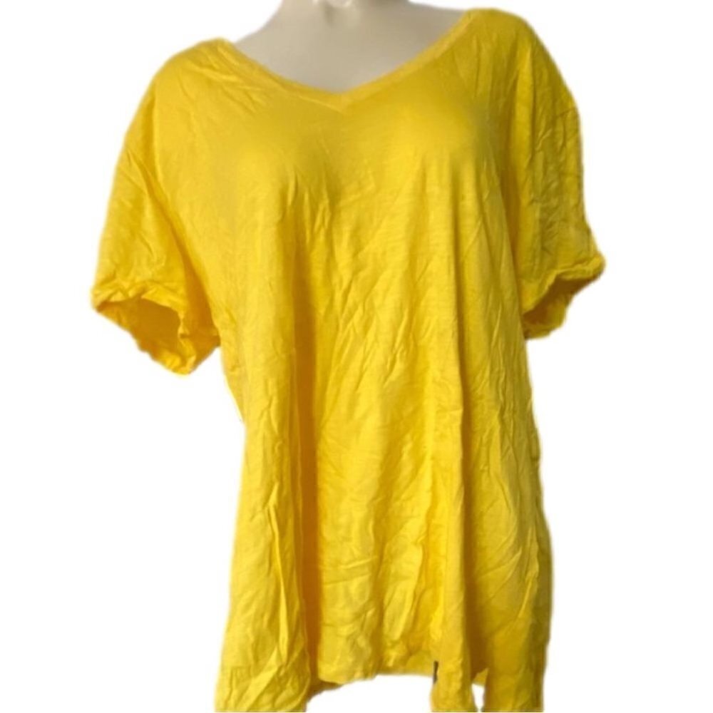 Penningtonās Love & Legend Boyfriend V-Neck Yellow Tee, EUC, 2X
